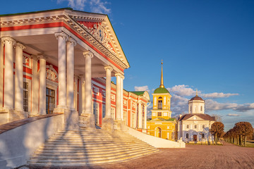 Grand Palace in the park Kuskovo on a spring