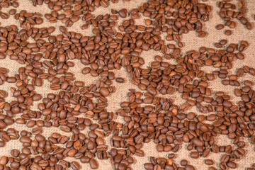 A lot of coffee beans. Beautiful background.