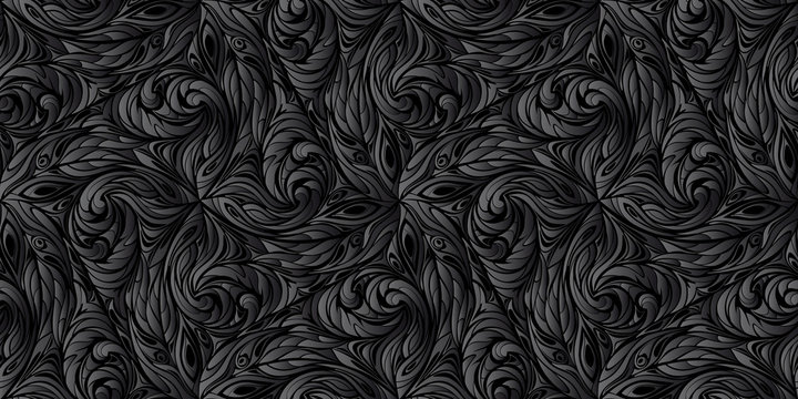 black floral pattern.