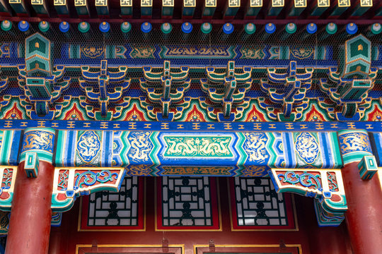 Detalle edificio en Palacio de Invierno, Beijing, China