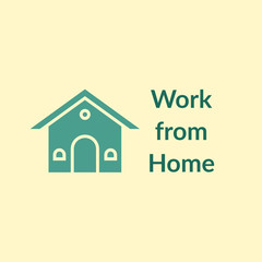 vector illustration of a house, work from home concept abstract background with colorful texts, graphic design illustration wallpaper