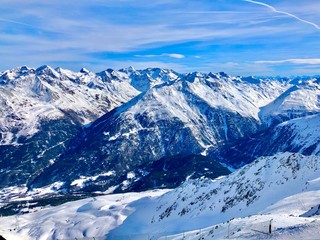 Naklejka premium snow covered mountains Ski Piste Sölden Austria Österreich 