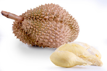 Durian with bright yellow flesh