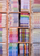 Colorful Turkish Bath Towels made of organic cotton, known as Hamam Pestemal