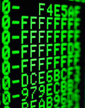 Computer code on the screen