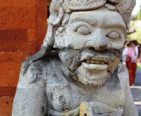 stone lion statue from Bali Temple Toursim