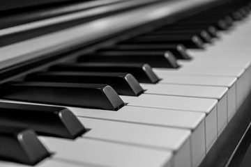 Close-up of piano keyboard