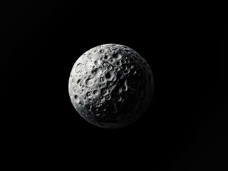Dwarf planet with craters in deep space