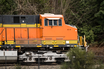 Train engine in transit