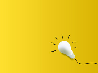illustration of a white lamp located on a yellow background