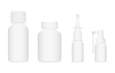 Realistic medical bottles and sprays 1