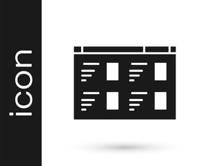 Grey Online play video icon isolated on white background. Film strip with play sign.  Vector Illustration