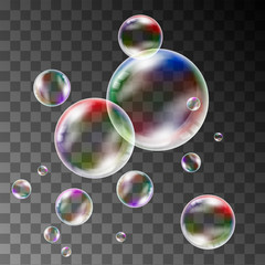 Realistic soap bubble. On a transparent background. For your design.