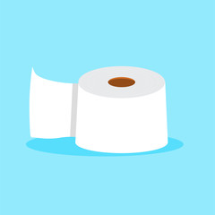 Toilet paper in a simple flat style. Buying during a pandemic. For your design.
