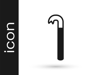 Grey Crowbar icon isolated on white background.  Vector Illustration