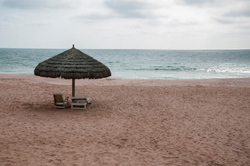 Enchanted beachs of ecuador with sunset