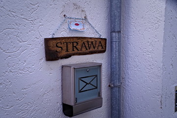 surgical mask on the wall
