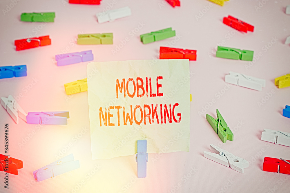 Poster conceptual hand writing showing mobile networking. concept meaning communication network where the l