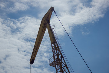 crane on blue sky background