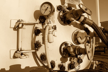 Old tank for pumping ammonia from the pipeline.