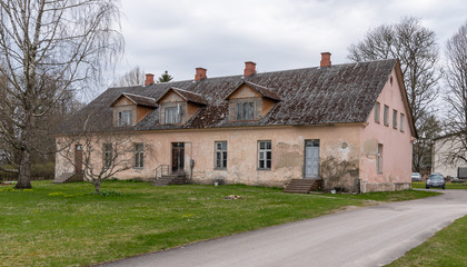 Fototapeta na wymiar cottage in village europe estonia
