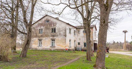 Fototapeta na wymiar cottage in village europe estonia