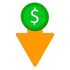 dollar coin icon. vector money - investment symbol