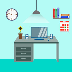 modern office interior. Vector cartoon image