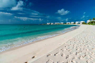 tropical panorama island of Anguilla Caribbean sea