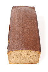 Rye dark bread isolated on the white