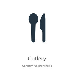 Cutlery icon vector. Trendy flat cutlery icon from Coronavirus Prevention collection isolated on white background. Vector illustration can be used for web and mobile graphic design, logo, eps10