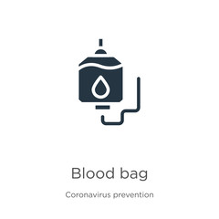 Blood bag icon vector. Trendy flat blood bag icon from Coronavirus Prevention collection isolated on white background. Vector illustration can be used for web and mobile graphic design, logo, eps10