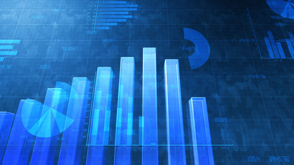 Business Economy Data Graph finance Chart Bar Growth Success 3D illustration background