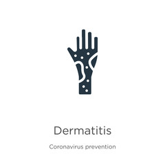 Dermatitis icon vector. Trendy flat dermatitis icon from Coronavirus Prevention collection isolated on white background. Vector illustration can be used for web and mobile graphic design, logo, eps10