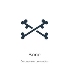 Bone icon vector. Trendy flat bone icon from Coronavirus Prevention collection isolated on white background. Vector illustration can be used for web and mobile graphic design, logo, eps10