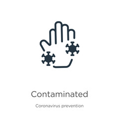 Contaminated icon vector. Trendy flat contaminated icon from Coronavirus Prevention collection isolated on white background. Vector illustration can be used for web and mobile graphic design, logo,