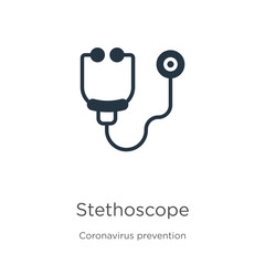 Stethoscope icon vector. Trendy flat stethoscope icon from Coronavirus Prevention collection isolated on white background. Vector illustration can be used for web and mobile graphic design, logo,
