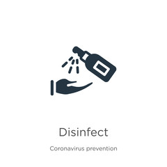 Disinfect icon vector. Trendy flat disinfect icon from Coronavirus Prevention collection isolated on white background. Vector illustration can be used for web and mobile graphic design, logo, eps10