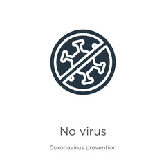 No virus icon vector. Trendy flat no virus icon from Coronavirus Prevention collection isolated on white background. Vector illustration can be used for web and mobile graphic design, logo, eps10