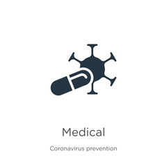 Medical icon vector. Trendy flat medical icon from Coronavirus Prevention collection isolated on white background. Vector illustration can be used for web and mobile graphic design, logo, eps10