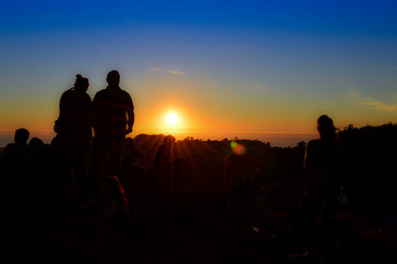Fototapeta na wymiar Twin peaks Soft Sunset