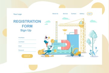 Registration Form on Starting Page with Copy Space