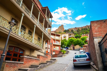 Cozy streets of historical center of old Tbilisi, Georgia