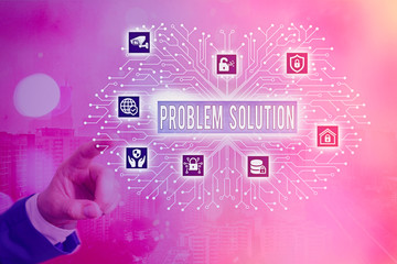 Word writing text Problem Solution. Business photo showcasing solving consists of using generic...