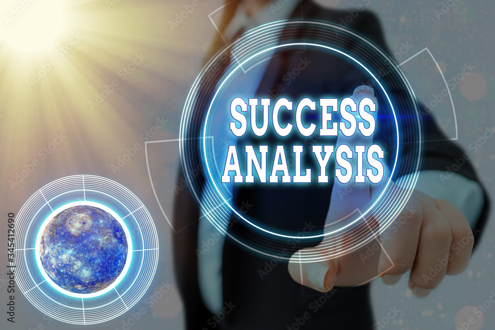 Poster conceptual hand writing showing success analysis. concept meaning creating graph to determine increa