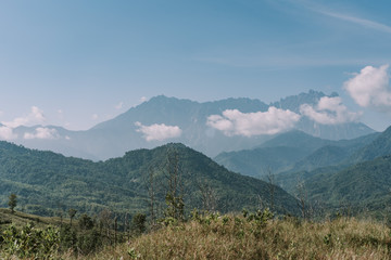 Malaysia, 3 May 2020 - Majestic Mount Kinabalu during mid day, Mount Kinabalu is the highest mountain in Malaysia