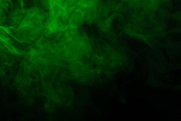 Green steam on a black background.
