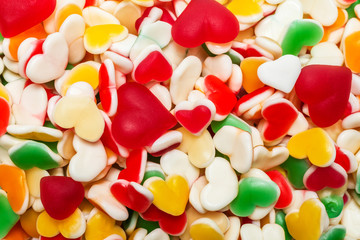 Juicy colorful jelly sweets. Gummy candies.