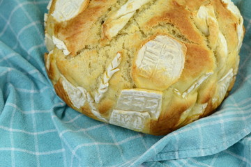 Homemade decorated Serbian slava bread.