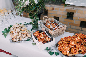 photo of small starters snaks in plates